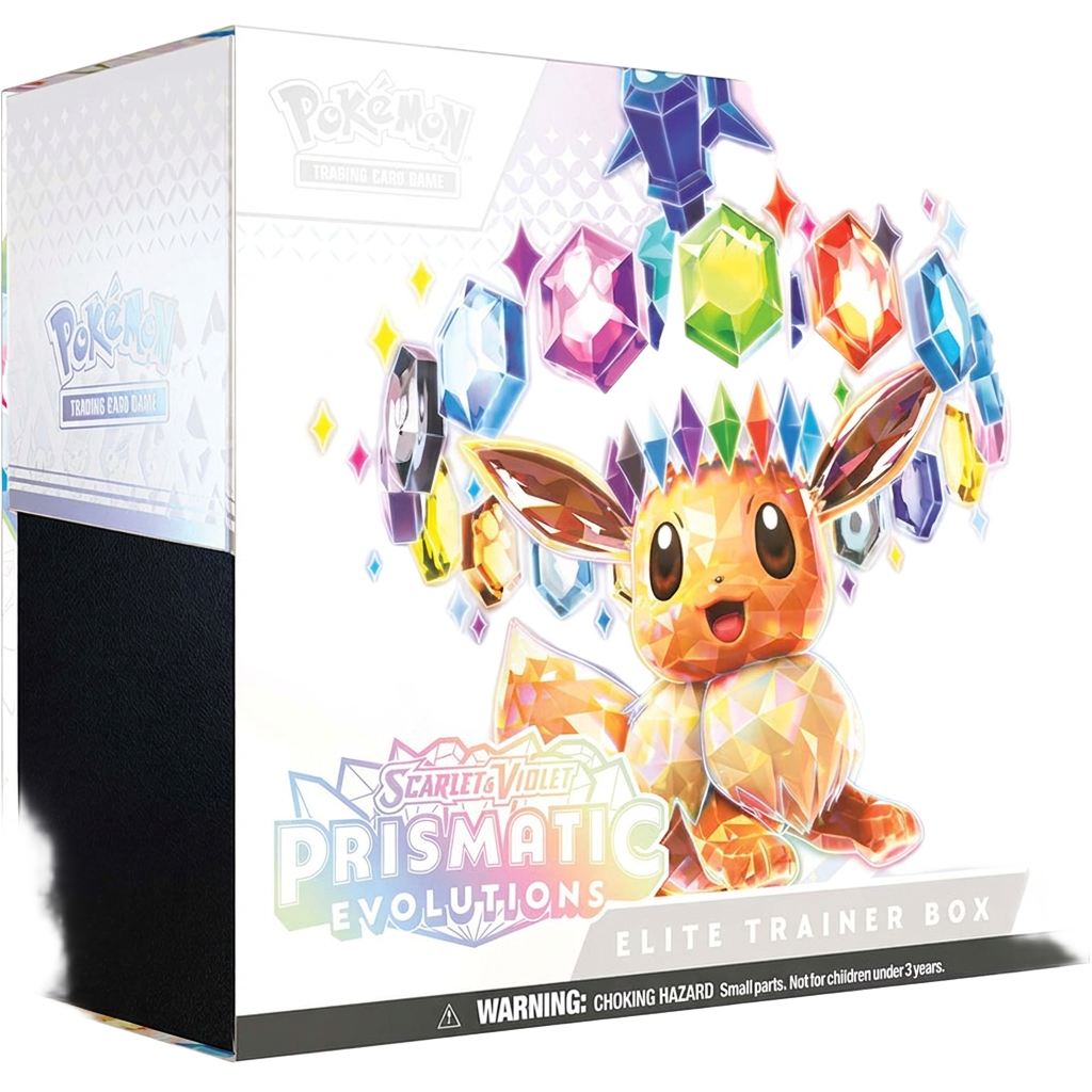 Sealed Pokémon TCG: Scarlet & Violet—Prismatic Evolutions Elite Trainer Box, standard retail packaging